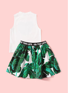 Oops Tropical Print Skirt Set