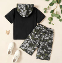 Load image into Gallery viewer, Hooded Camo Tee &amp; Shorts
