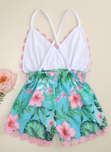 Load image into Gallery viewer, Tropical Print Cross-back Cami Romper
