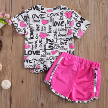 Load image into Gallery viewer, Toddler Girl Love Top &amp; Shorts Set
