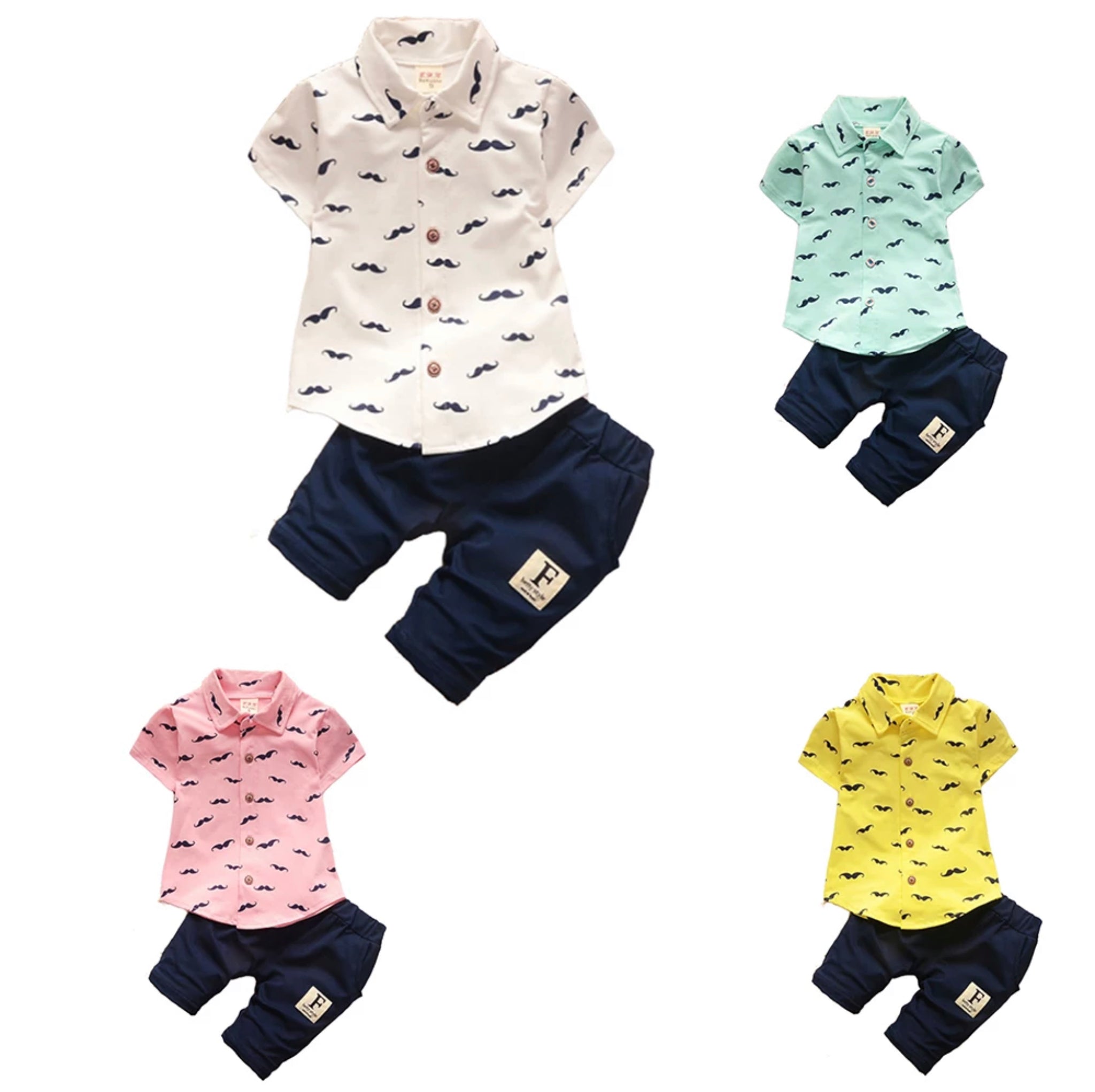 Mustache Polo Shirt & Pants