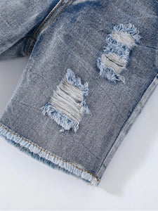 Ripped Denim Shorts