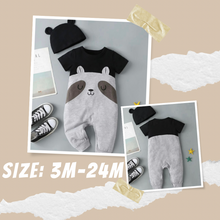 Load image into Gallery viewer, Cartoon Graphic Tee Jumpsuit &amp; Hat
