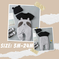 Cartoon Graphic Tee Jumpsuit & Hat