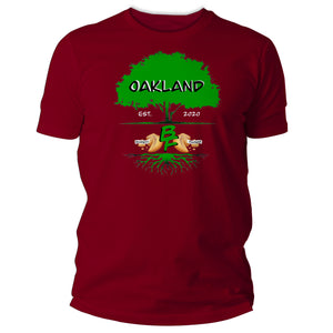 Adult Oak Tree BF Tee Burgundy