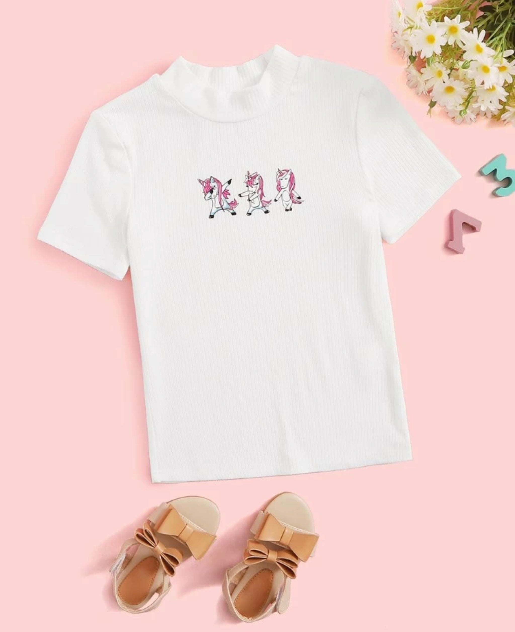 Rib-knit Unicorn Tee