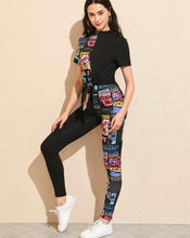 Load image into Gallery viewer, Pop Art Graphic Tie Tee &amp; Leggings Set
