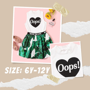 Oops Tropical Print Skirt Set