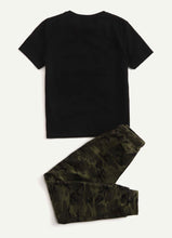 Load image into Gallery viewer, Camo T-Rex Tee &amp; Pants Set
