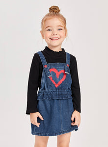 Heart Print Denim Dress