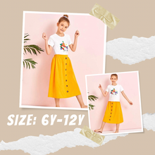 Load image into Gallery viewer, Print Tee &amp; Button Front Skirt
