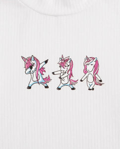 Rib-knit Unicorn Tee