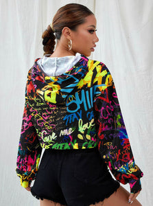 Graffiti Print Pullover