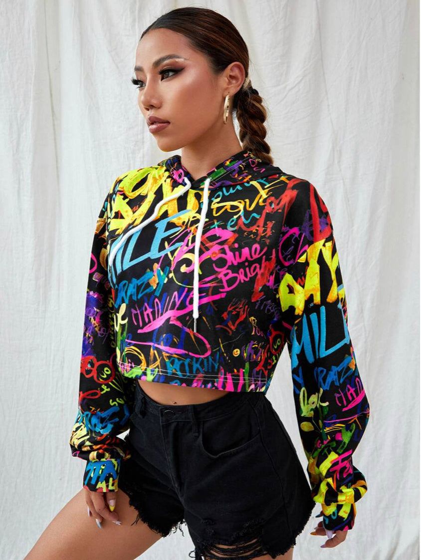 Graffiti Print Pullover