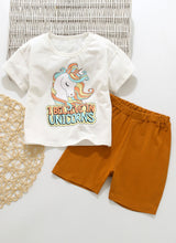 Load image into Gallery viewer, Toddler Unicorn Believer Tee &amp; Shorts Set
