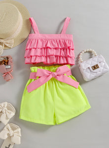 Ruffled Cami Top & Bow Tie Shorts