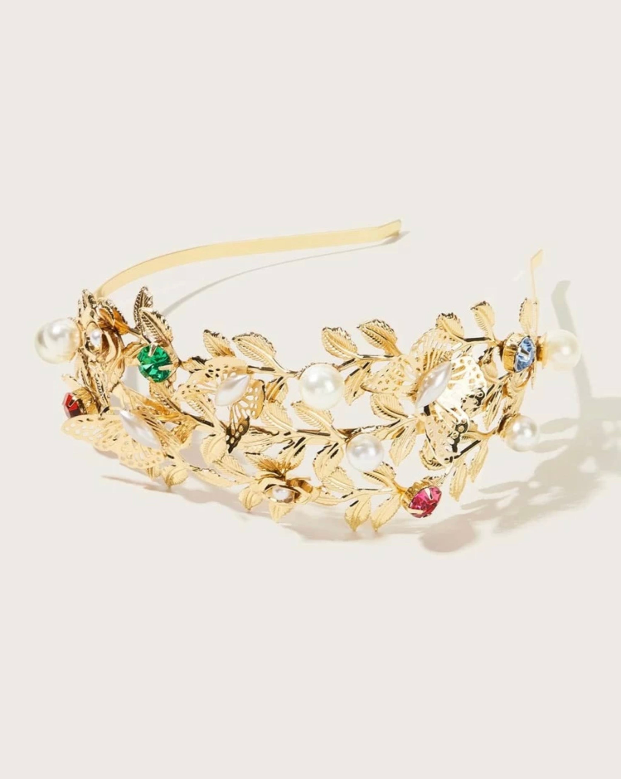 Faux Pearl Butterfly Headband