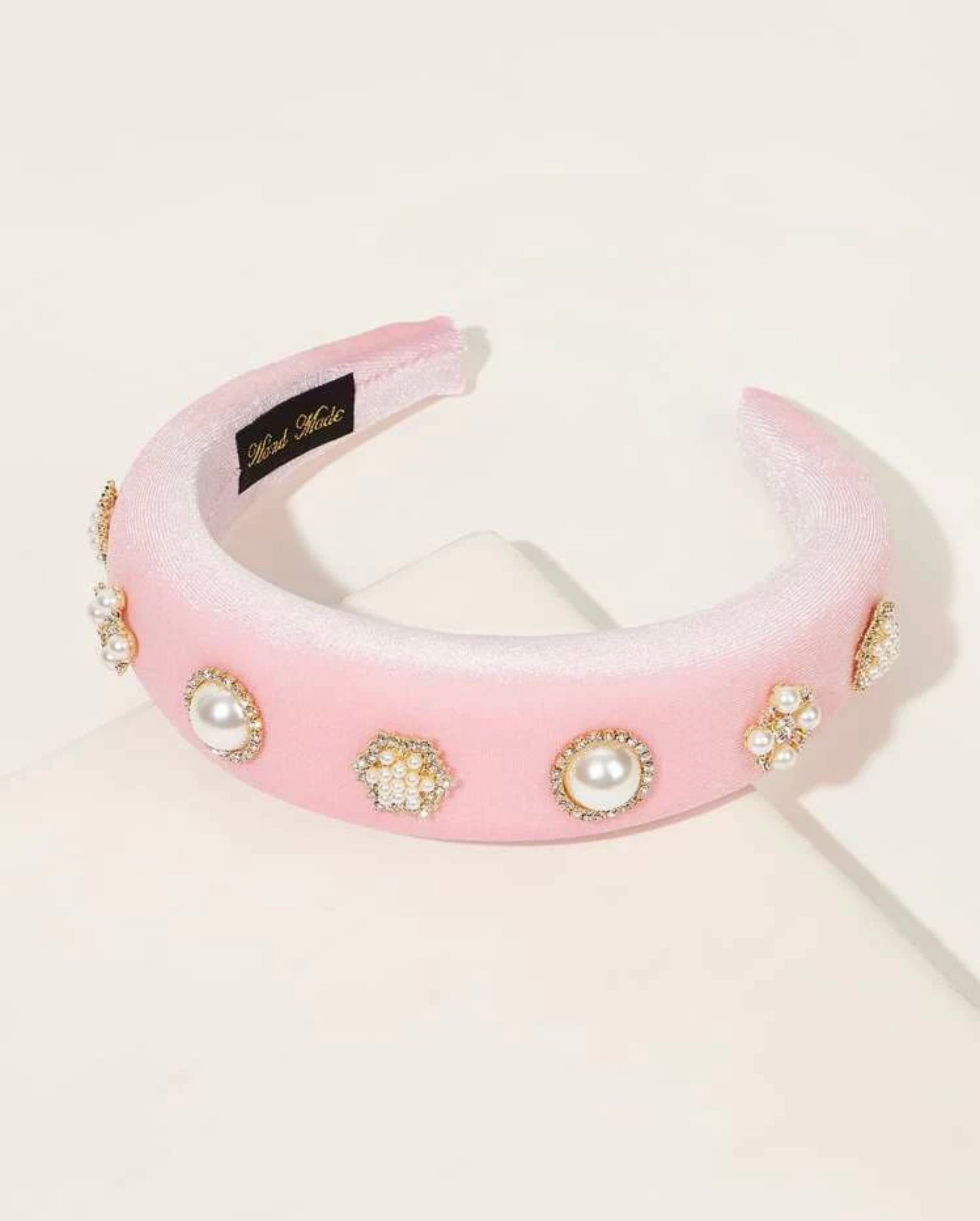 Pink Faux & Pearl Headband