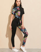 Load image into Gallery viewer, Pop Art Graphic Tie Tee &amp; Leggings Set
