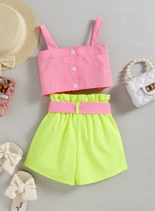 Ruffled Cami Top & Bow Tie Shorts