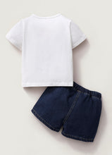 Load image into Gallery viewer, Bow Tie Tee &amp; Jean Shorts Set
