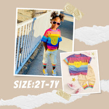 Load image into Gallery viewer, Color Stripe Cartoon Tee &amp; Pants
