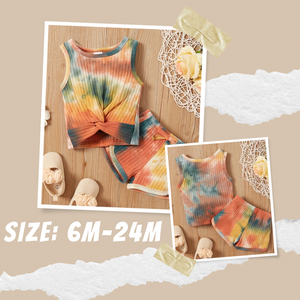 Tie Dye Sleeveless Tee & Shorts Set