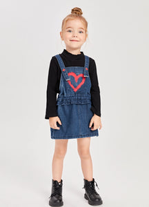 Heart Print Denim Dress