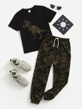 Load image into Gallery viewer, Camo T-Rex Tee &amp; Pants Set
