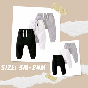 3pc Solid Sweatpants Set