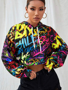 Graffiti Print Pullover