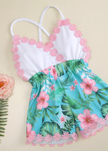 Load image into Gallery viewer, Tropical Print Cross-back Cami Romper
