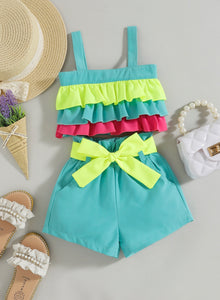 Ruffled Cami Top & Bow Tie Shorts