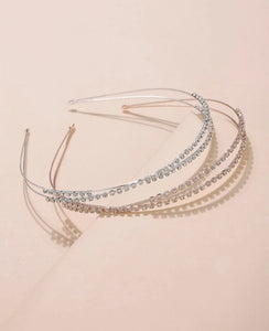 2pc Double-Layer Diamond Headband