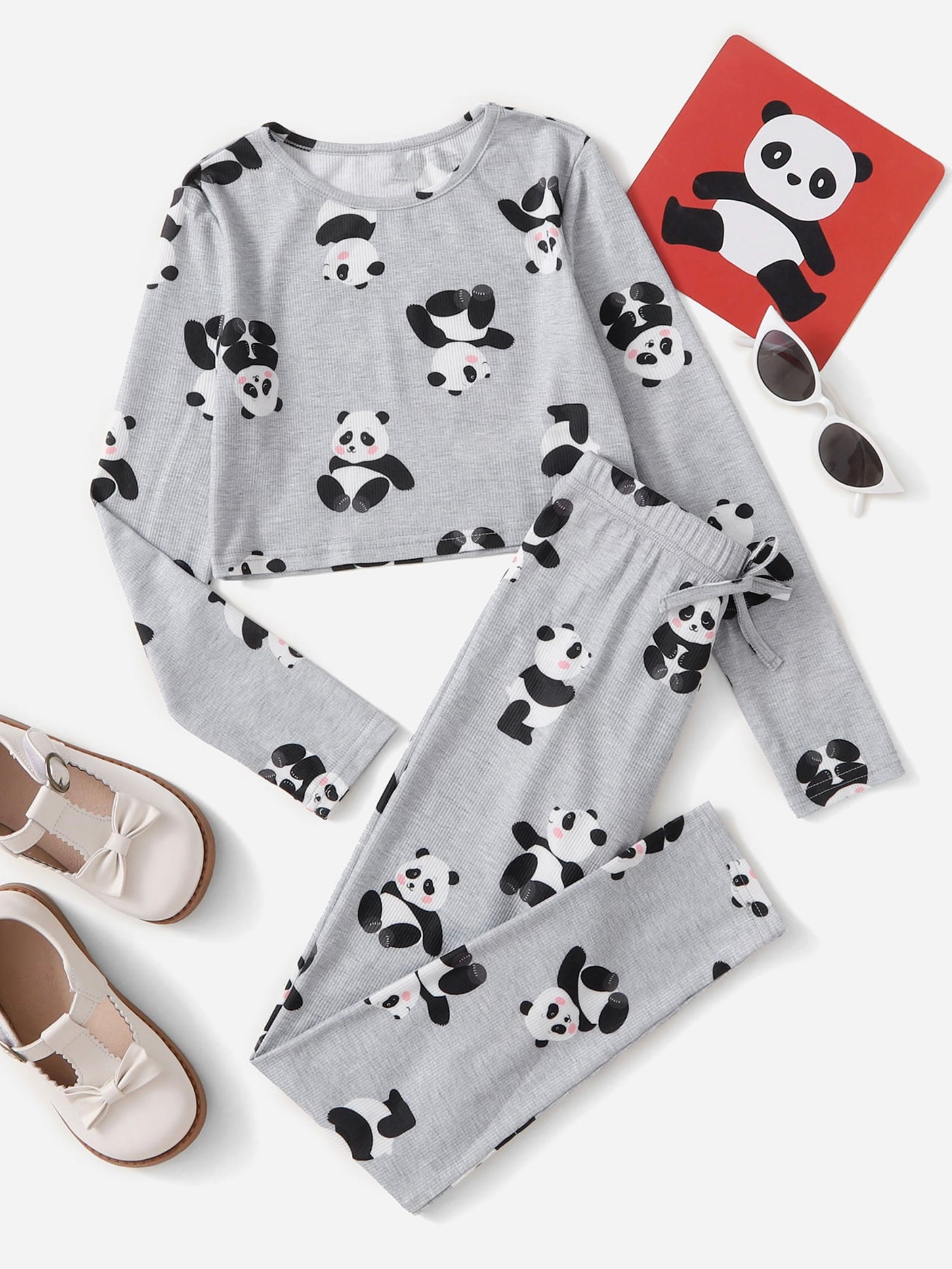 Panda Print Tee & Pants