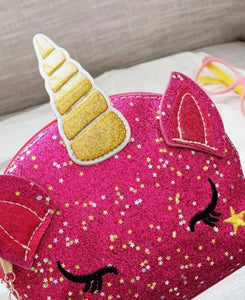 Girls Unicorn Design Glitter Chain Bag