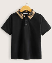 Load image into Gallery viewer, Scarf Print Collar Polo Shirt
