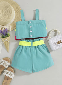 Ruffled Cami Top & Bow Tie Shorts